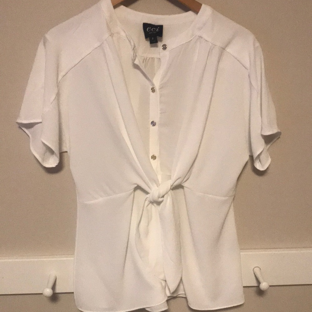 ECI Knot front blouse